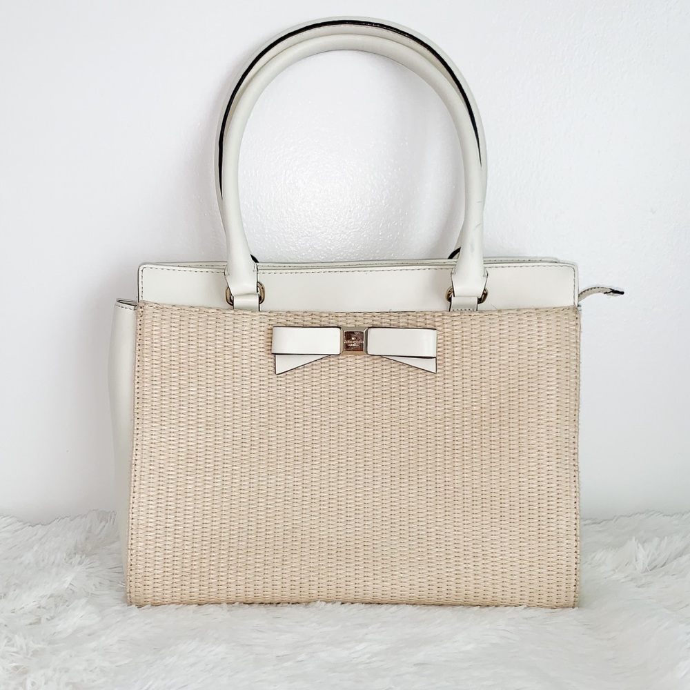 Kate Spade Jovie Montford Park Straw Bow Handbag